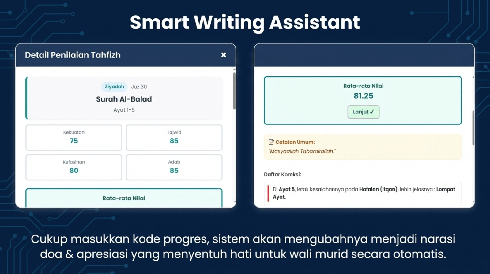 Demo Smart Writing Assistant Bayyina